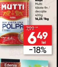 Mutti Roșii tăiate fin / decojite 400g