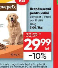 Lovepet / Proxi Hrană uscată pentru câini pui & vită 10kg