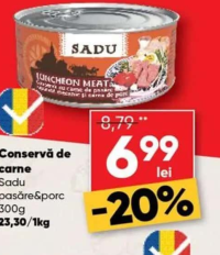 Sadu Conservă de carne pasăre&porc 300g