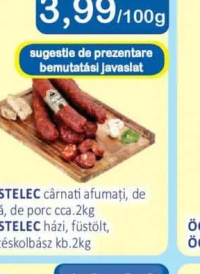 KOSTELEC cârnați afumați, de casă, de porc cca.2kg