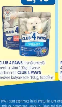 CLUB 4 PAWS hrană umedă pentru câini 100g