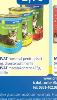 PRIVAT conservă pentru pisici 415g