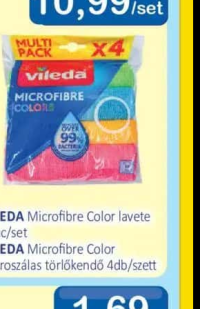 VILEDA Microfibre Color lavete 4buc/set
