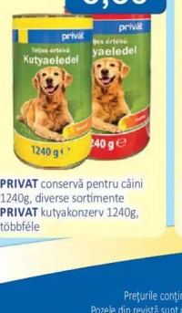PRIVAT conservă pentru câini 1240g