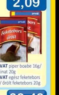 PRIVAT piper boabe 16g/ măcinat 20g