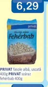 PRIVAT fasole albă, uscată 400g