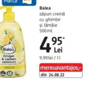 Balea săpun cremă cu ghimbir și lămâie 500 ml