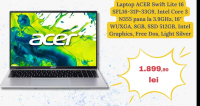ACER Laptop Swift Lite 16 SFL16-31P-33G9, Intel Core 3 N355 pana la 3.9GHz, 16" WUXGA, 8GB, SSD 512G