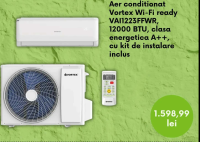 Vortex Aer conditionat Wi-Fi ready VAI1223FFWR, 12000 BTU, clasa energetica A++, cu kit de instalare