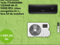 Tesla Aer conditionat TT34EX82BM-1232IAW Wi-Fi, 12000 BTU, clasa energetica A++, fara kit de instala