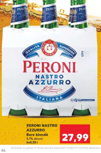 PERONI NASTRO AZZURRO Bere blondă 5,1% alcool 6x0,33 l
