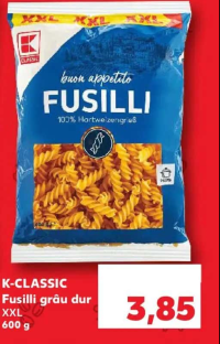 K-CLASSIC Fusilli grâu dur XXL 600 g