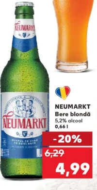 Neumarkt Bere blondă 5,2% alcool 0,66 l
