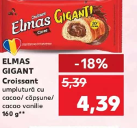 ELMAS GIGANT Croissant umplutură cu cacao/ căpșune/ cacao vanilie 160 g