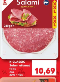 K-Classic Salam afumat feliat XXL 240g