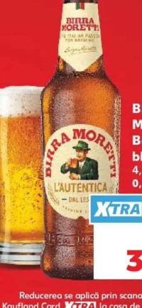 Birra Moretti Bere blondă 4,6% alcool 0,33 l