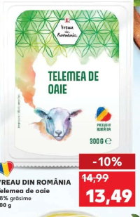Vreau din România Telemea de oaie 48% grăsime 300g