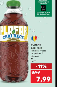 PLAFAR Ceai rece lămâie / fructe de pădure / piersică 1l