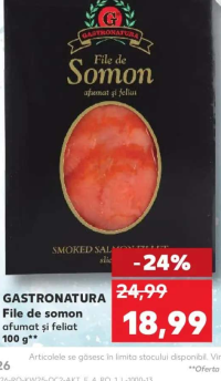 GASTRONATURA File de somon afumat și feliat 100 g**