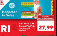 K-CLASSIC XXL Pachet Plic Pisici hrană umedă 24x100 g