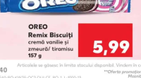OREO Remix Biscuiți cremă vanilie și zmeură/ tiramisu 157 g