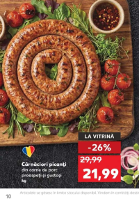Cârnăciori picanți din carne de porc proaspeți și gustoși kg