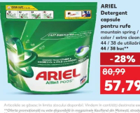 Ariel Detergent capsule pentru rufe mountain spring / color / extra clean 44 / 38 buc