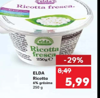 ELDA Ricotta fresca 6% grăsime 250 g
