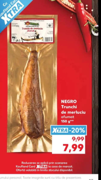 NEGRO Trunchi de merluciu afumat 150g