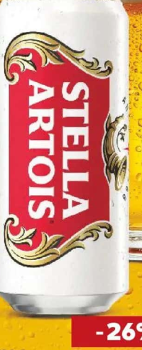 STELLA ARTOIS Bere blondă 5% alcool 0,5 l
