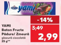 YAMI Baton Fructe Pădure/ Zmeură glazură ciocolată 25 g