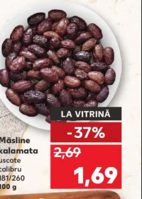 Măsline kalamata uscate calibru 181/260 100 g