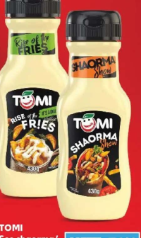 TOMI Sos shaorma/ cartofi cu mărar/ cartofi cu usturoi & parmezan 430 g