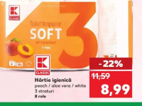 K-Classic Hârtie igienică peach / aloe vera / white 3 straturi 8 role