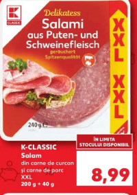 K-Classic Salam din carne de curcan și carne de porc XXL 240g