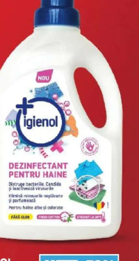 IGIENOL Dezinfectant pentru rufe fresh cotton / pure water 1,5 l