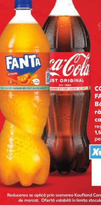 COCA COLA / FANTA Băutură răcoritoare carbogazoasă regular / portocale 1,5 l