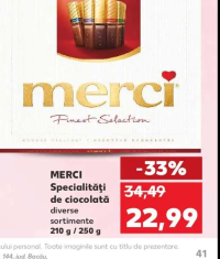 MERCI Specialități de ciocolată diverse sortimente 210 g / 250 g