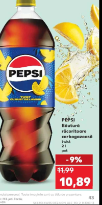PEPSI Băutură răcoritoare carbogazoasă twist 2l