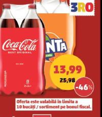 Coca-Cola Original / Fanta Portocale 2 x 2 l