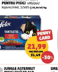 Purina Felix Hrană umedă pentru pisici vită/pui/iepure/miel 12x85g