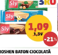 Sly Napolitană Fără Zahăr cu Îndulcitori cacao/vanilie/alune 20 g