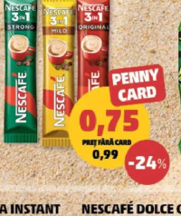 Nescafe 3in1 Bautura Instant mild 15 g / strong 14 g / original 15,5 g