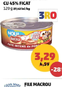 Bucegi Pate de porc cu 45% ficat 120 g