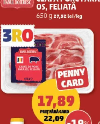 Hanul Boieresc Ceafă Porc fără os, feliată 650 g