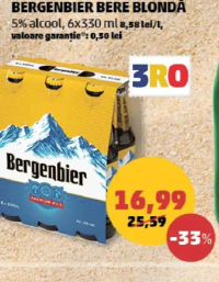 Bergenbier Bere Blondă 5% alcool 6x330 ml