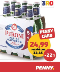 PERONI BERE BLONDĂ 5% alcool, 6 x 330 ml