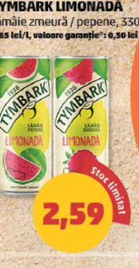 TYMBARK LIMONADĂ lămâie zmeură / pepene 330 ml