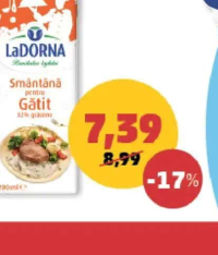 LaDorna Smântână de Gătit 32% grăsime 200 ml