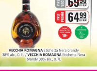 VECCHIA ROMAGNA Etichetta Nera brandy 38% alc., 0.7L